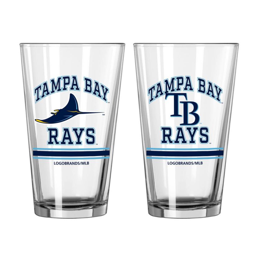 MLB Tampa Bay Rays 16oz. Pint Glass Two Pack