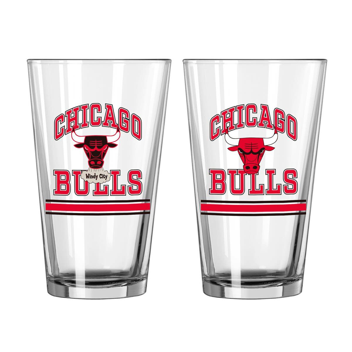 NBA Chicago Bulls 16oz. Pint Glass Two Pack