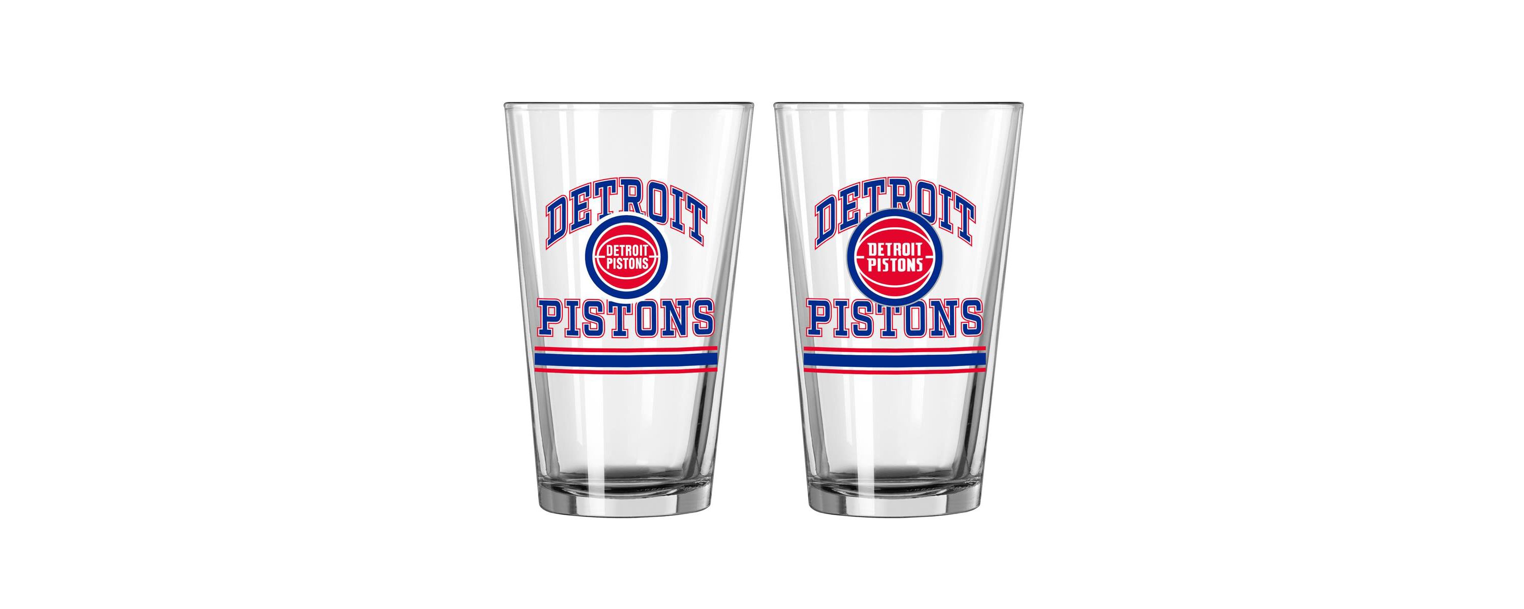 NBA Detroit Pistons 16oz. Pint Glass Two Pack