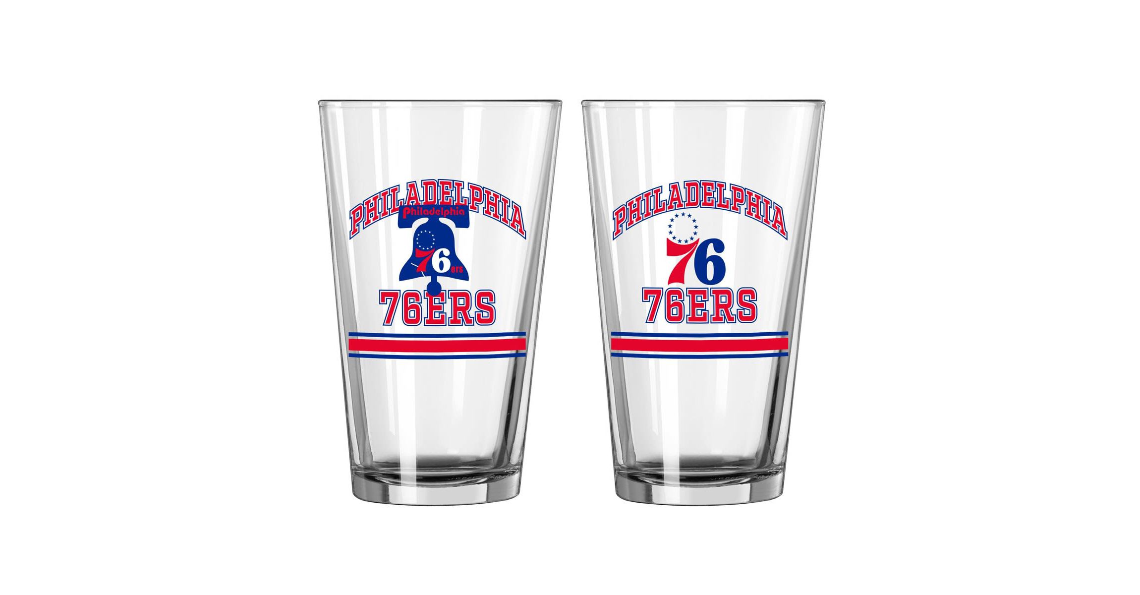 NBA Philadelphia 76ers 16oz. Pint Glass Two Pack