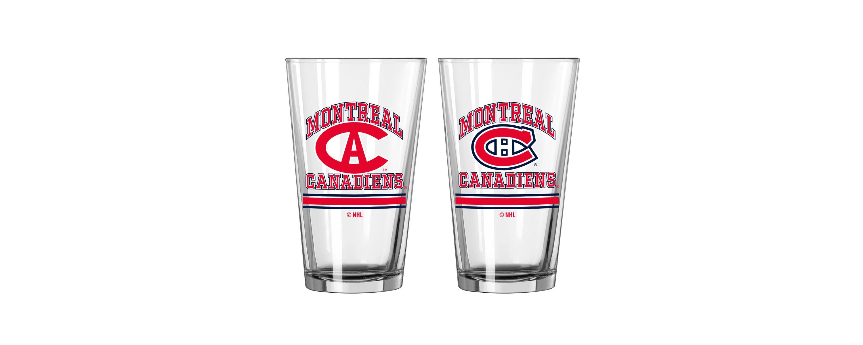NHL Montreal Canadiens 16oz. Pint Glass Two Pack