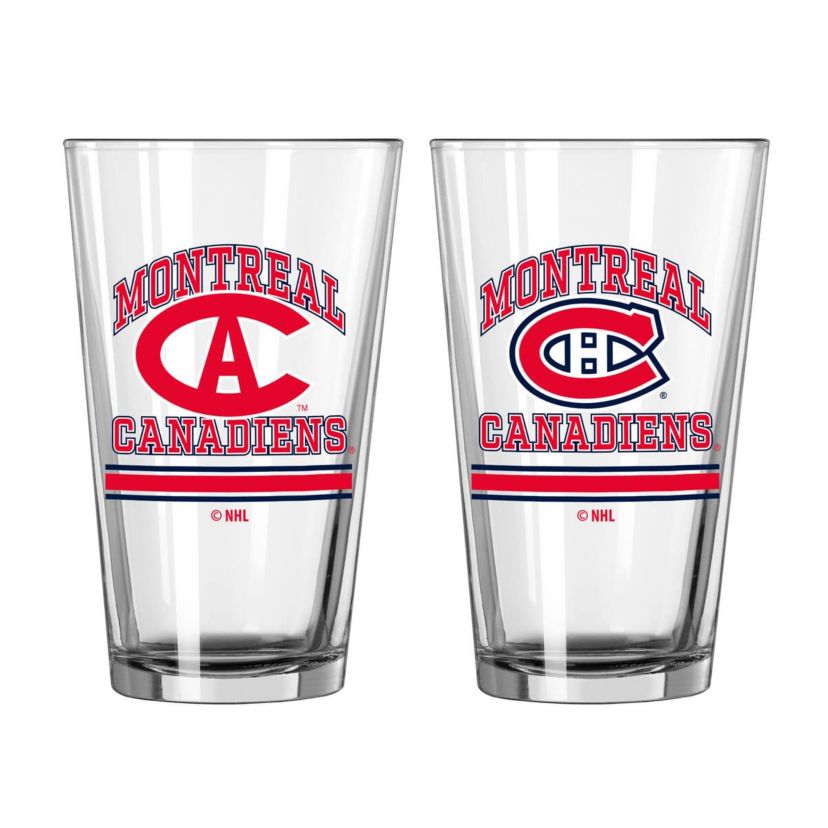 NHL Montreal Canadiens 16oz. Pint Glass Two Pack