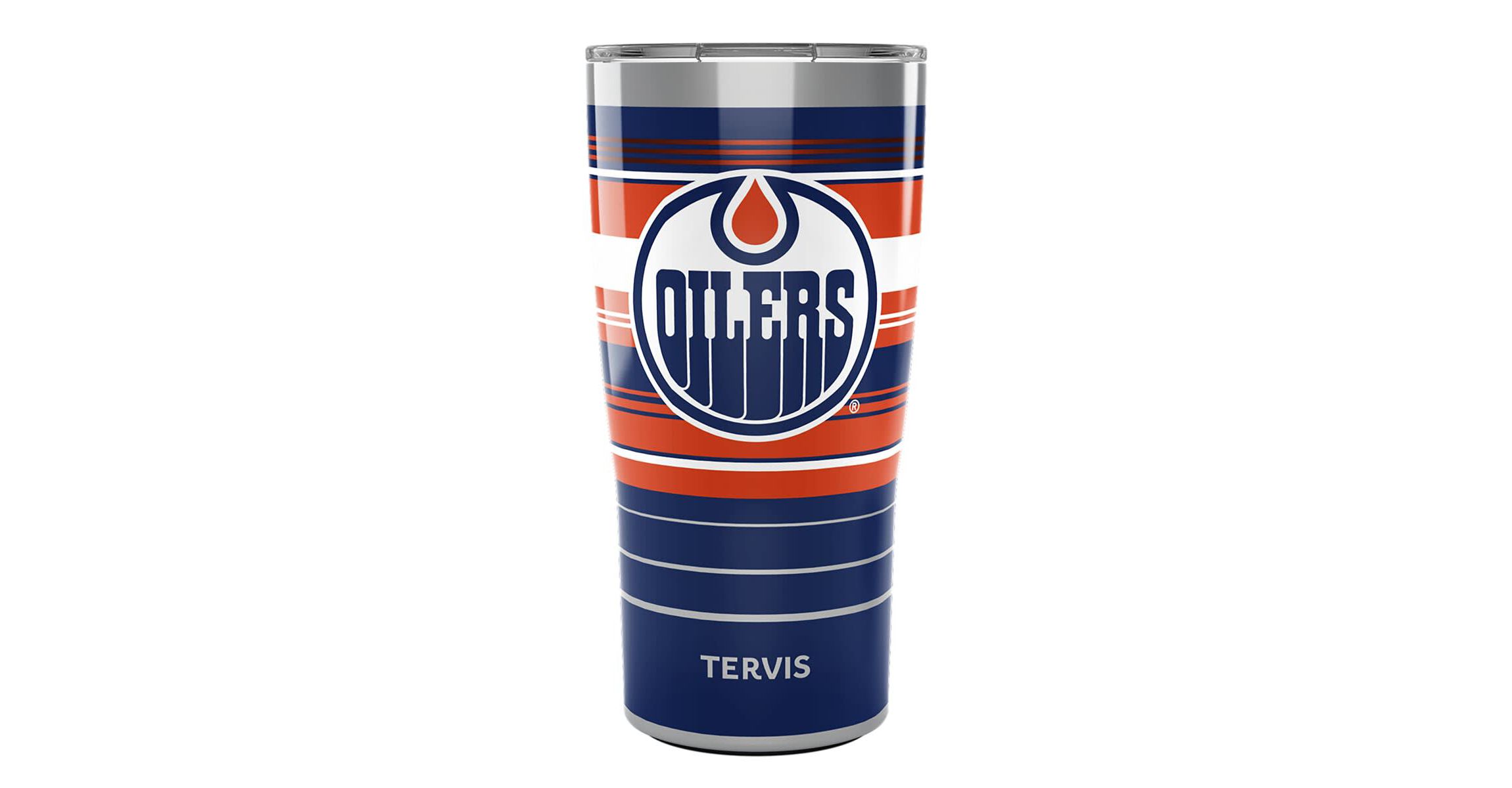 NHL Edmonton Oilers 20oz. Hype Stripes Stainless Tumbler