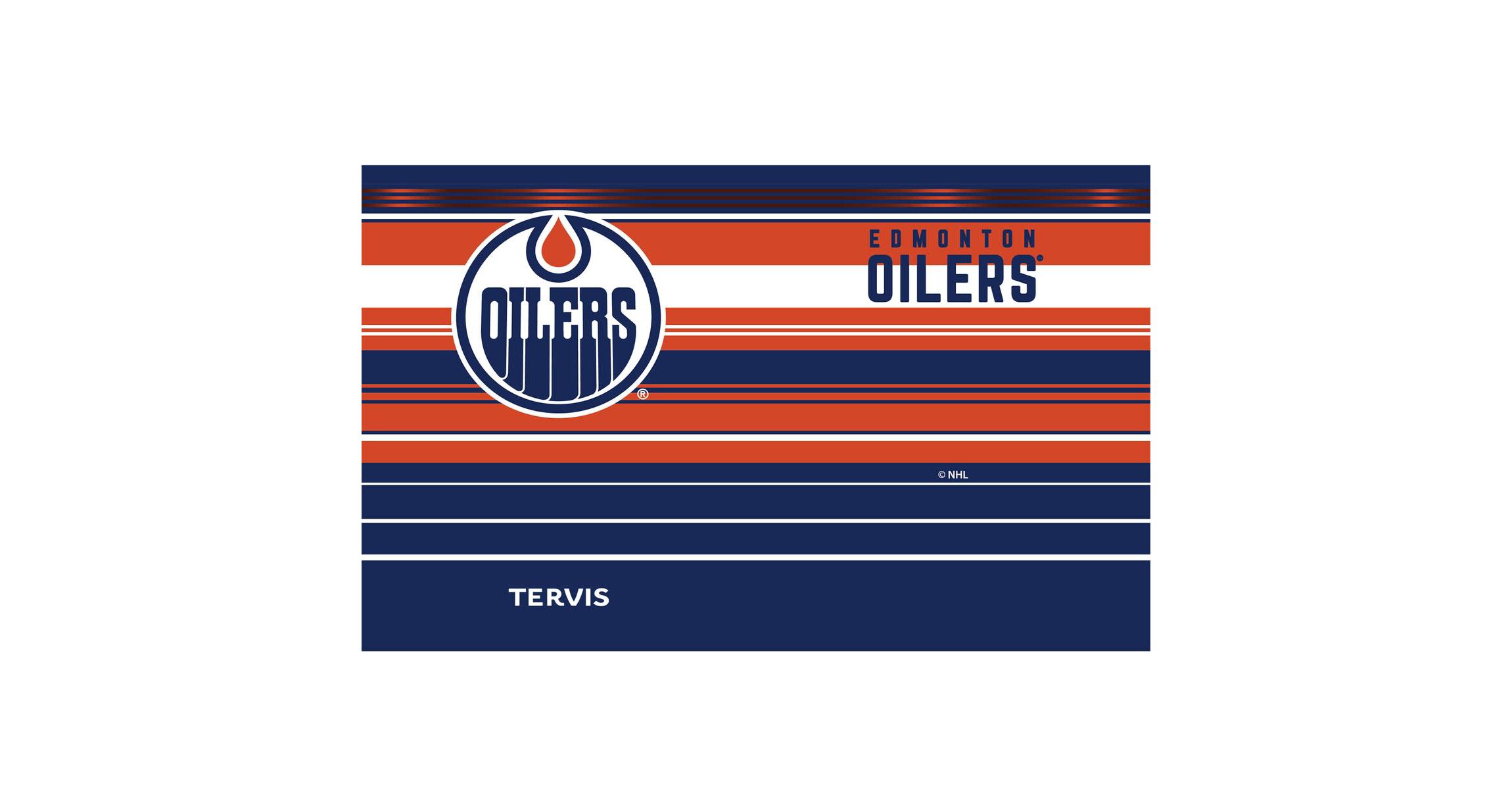 NHL Edmonton Oilers 20oz. Hype Stripes Stainless Tumbler