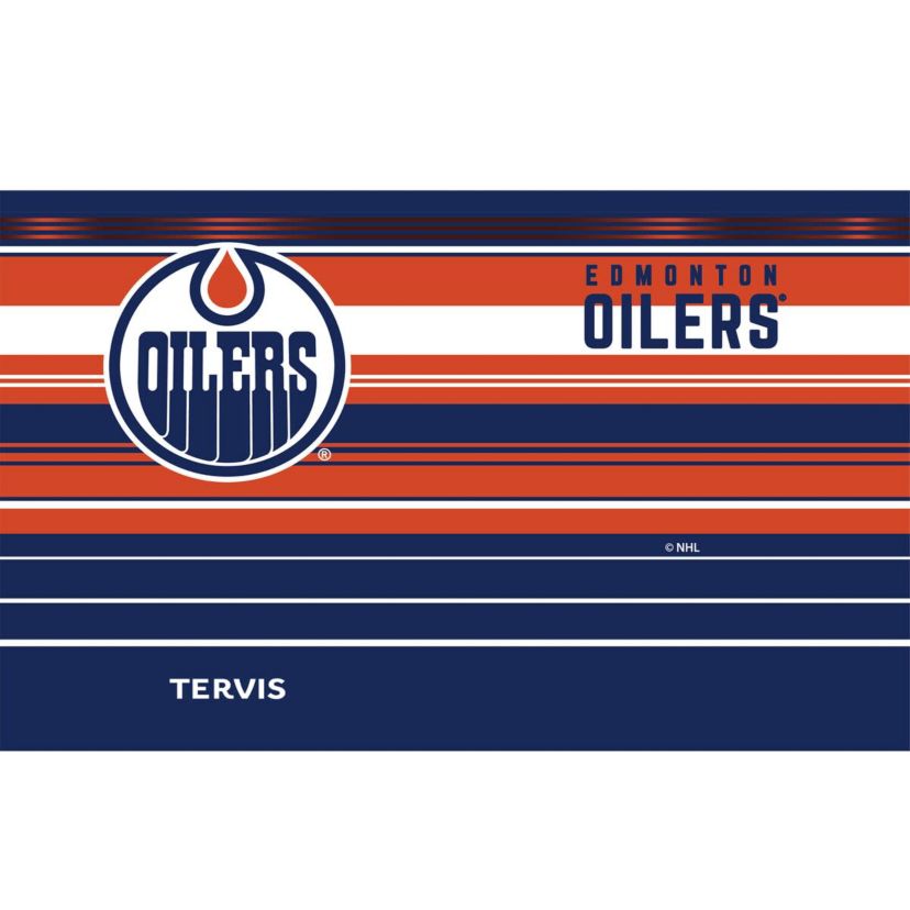 NHL Edmonton Oilers 20oz. Hype Stripes Stainless Tumbler