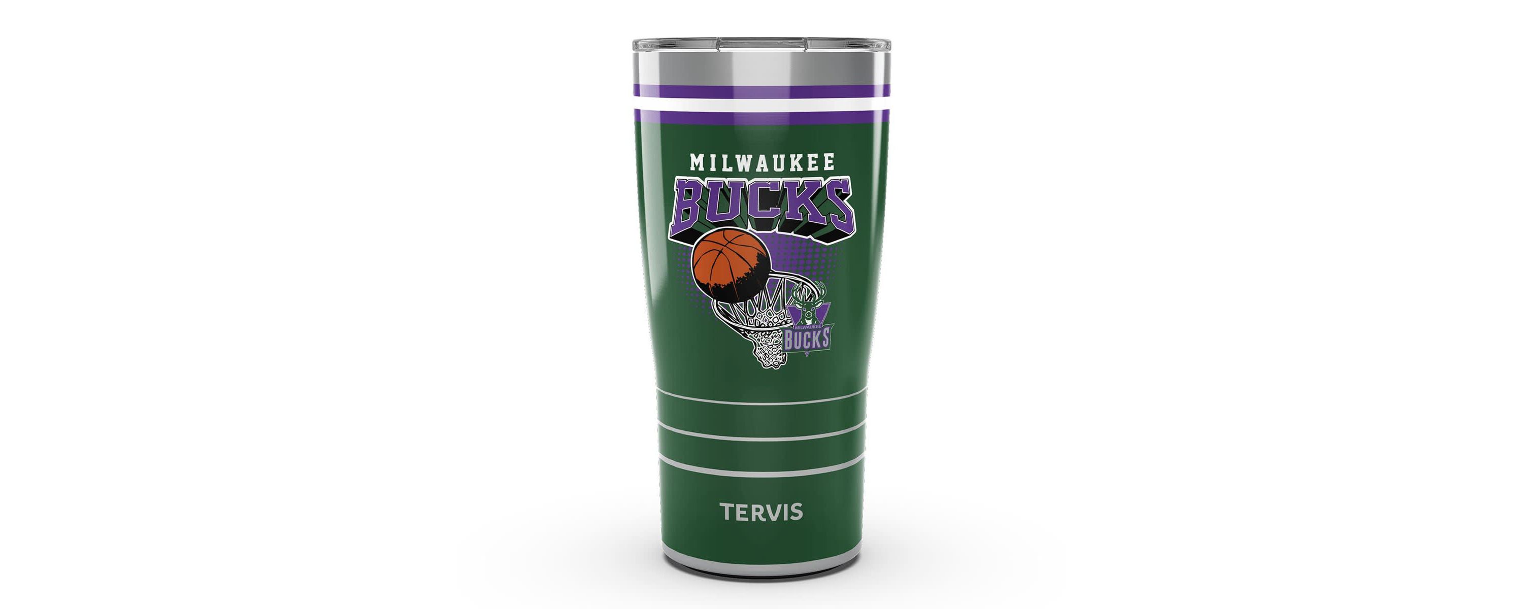NBA Milwaukee Bucks 20oz. Vintage Stainless Tumbler