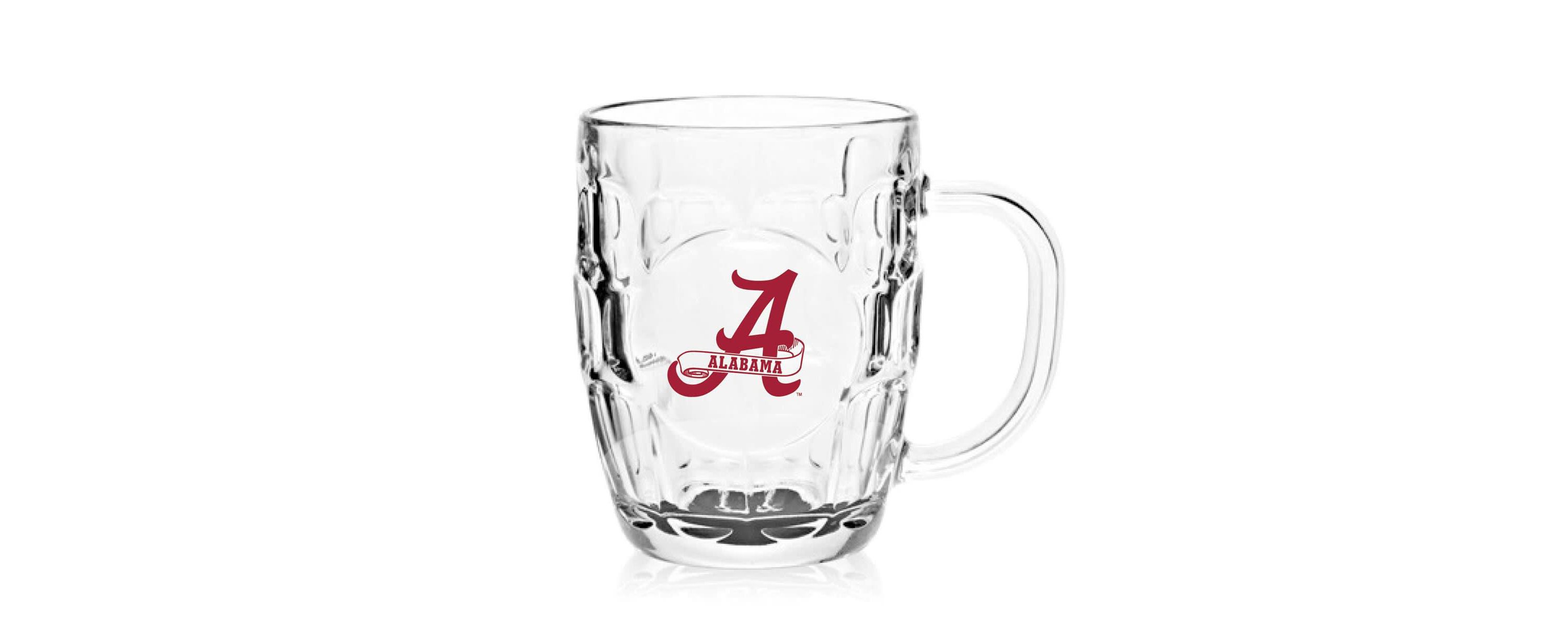 Alabama Crimson Tide NCAA Alabama Tide 20oz. Dimpled Glass Mug