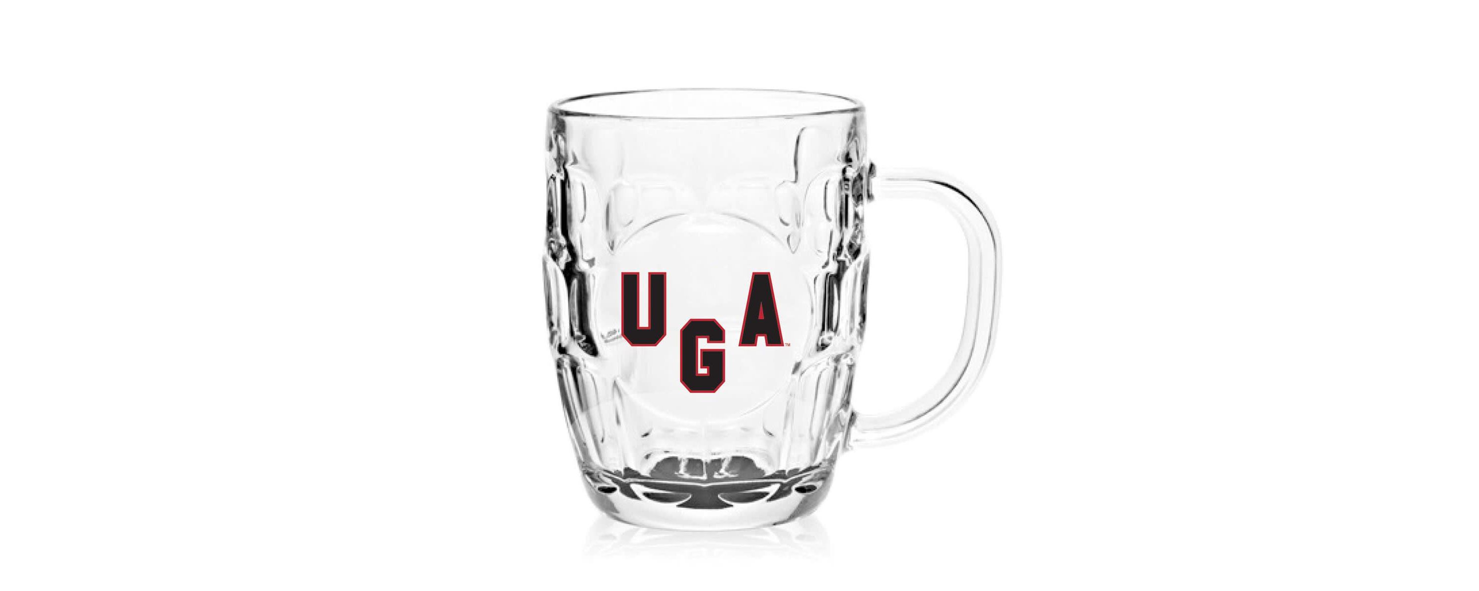 NCAA Georgia Bulldogs 20oz. Dimpled Glass Mug