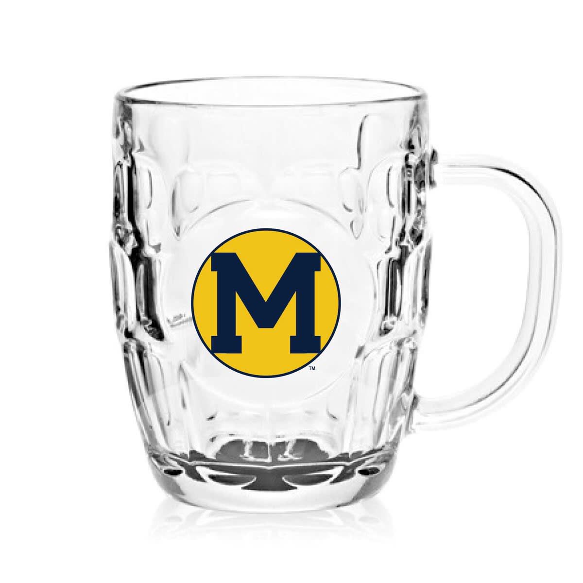 NCAA Michigan Wolverines 20oz. Dimpled Glass Mug