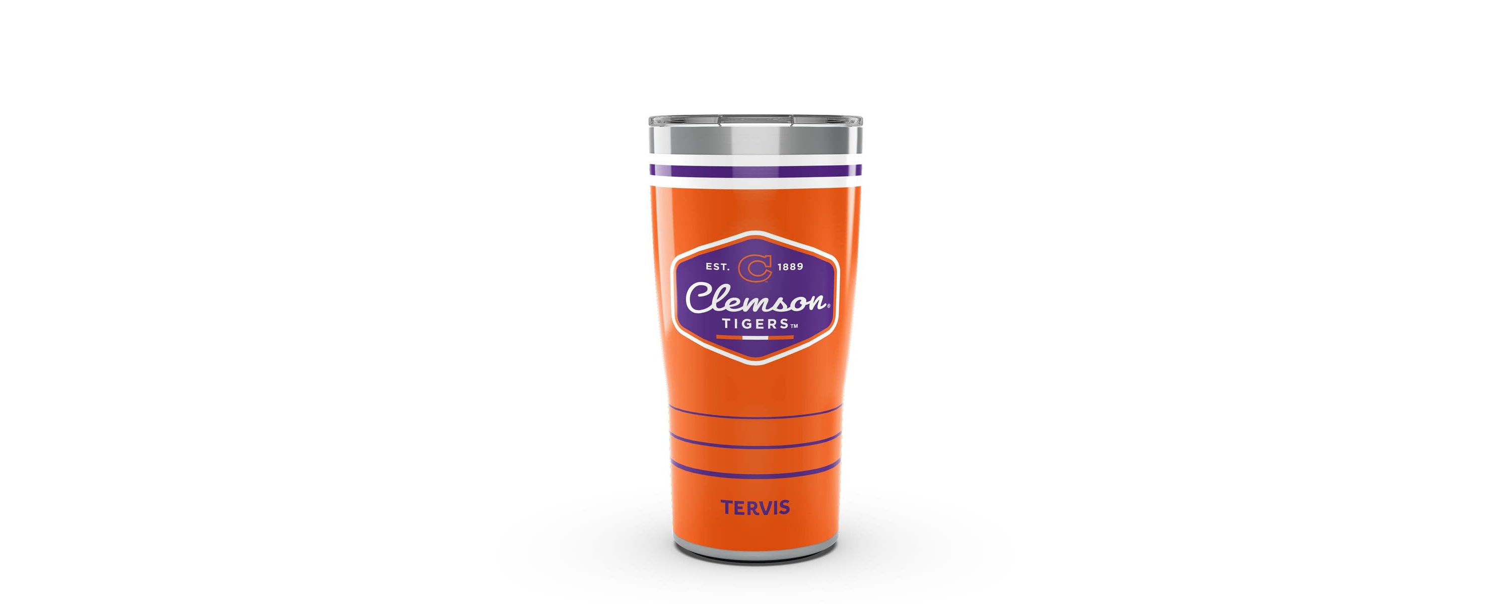 NCAA Clemson Tigers 20oz. Vintage DuraPrint™️ Stainless Travel Tumbler