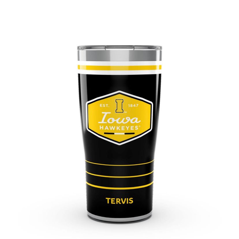 NCAA Iowa Hawkeyes 20oz. Vintage DuraPrint™️ Stainless Travel Tumbler