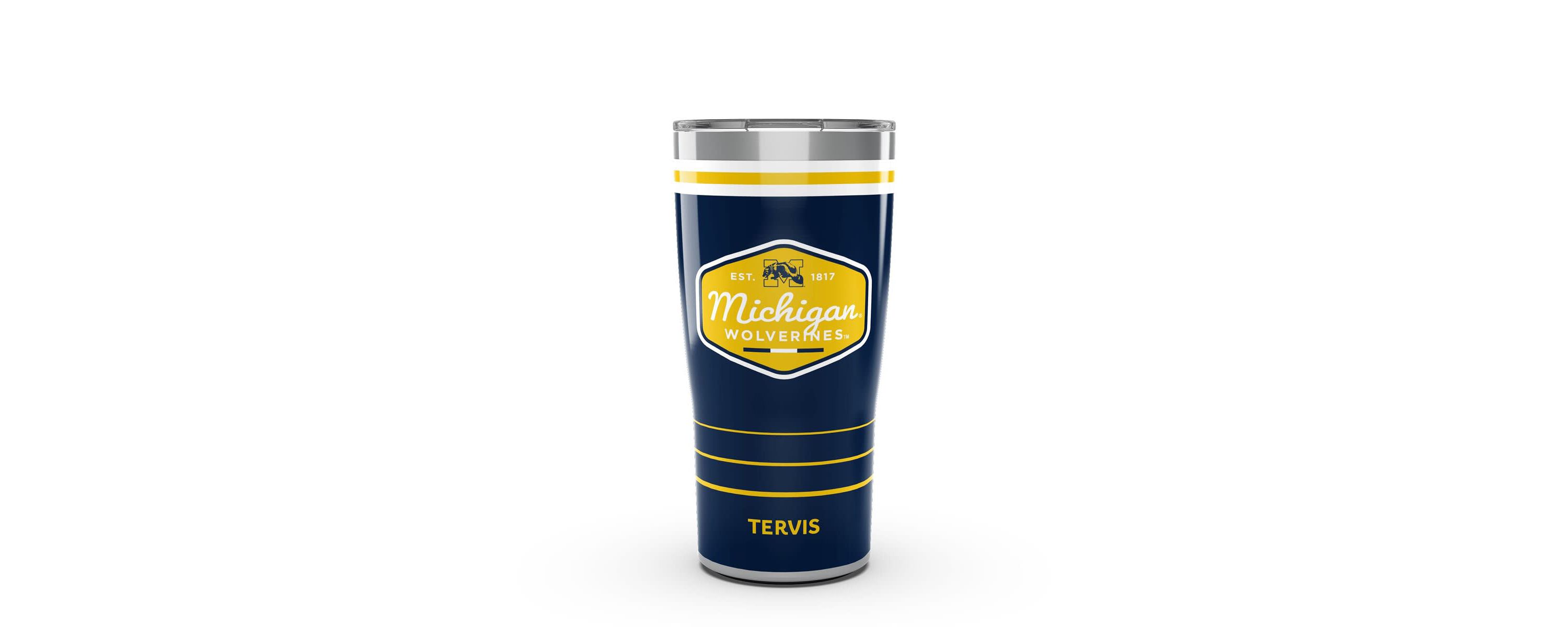 NCAA Michigan Wolverines 20oz. Vintage DuraPrint™️ Stainless Travel Tumbler