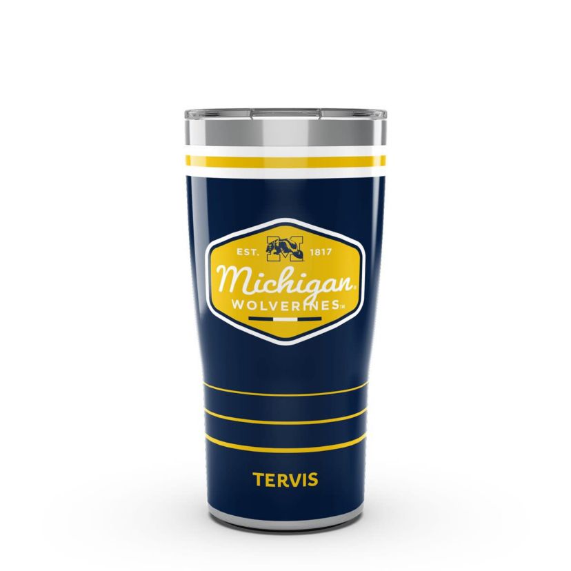 NCAA Michigan Wolverines 20oz. Vintage DuraPrint™️ Stainless Travel Tumbler