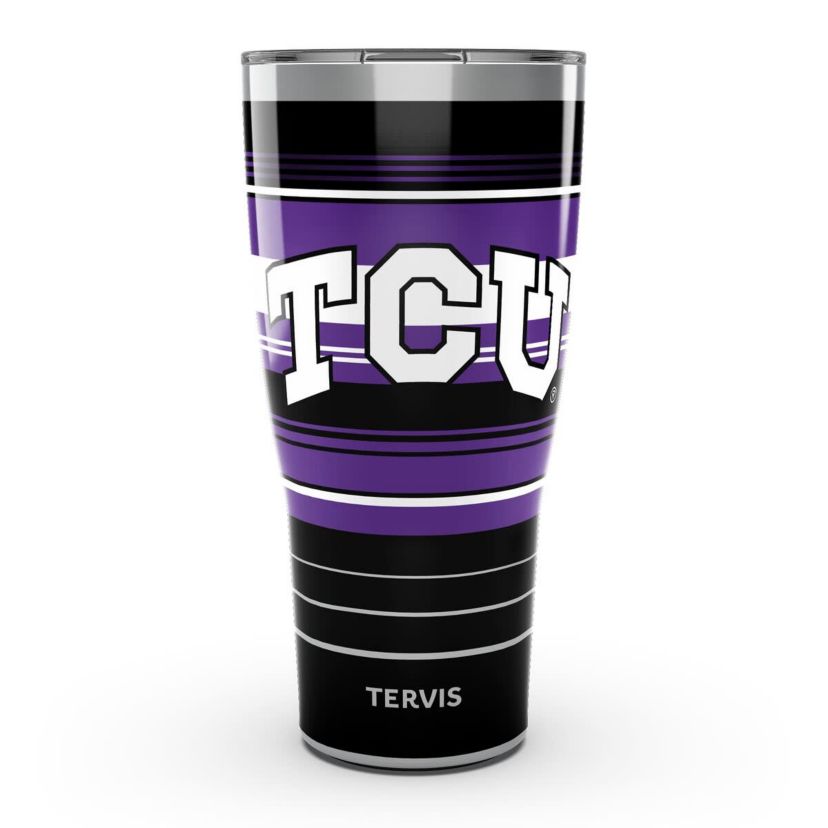 NCAA TCU Horned Frogs 30oz. Hype Stripes Stainless Tumbler