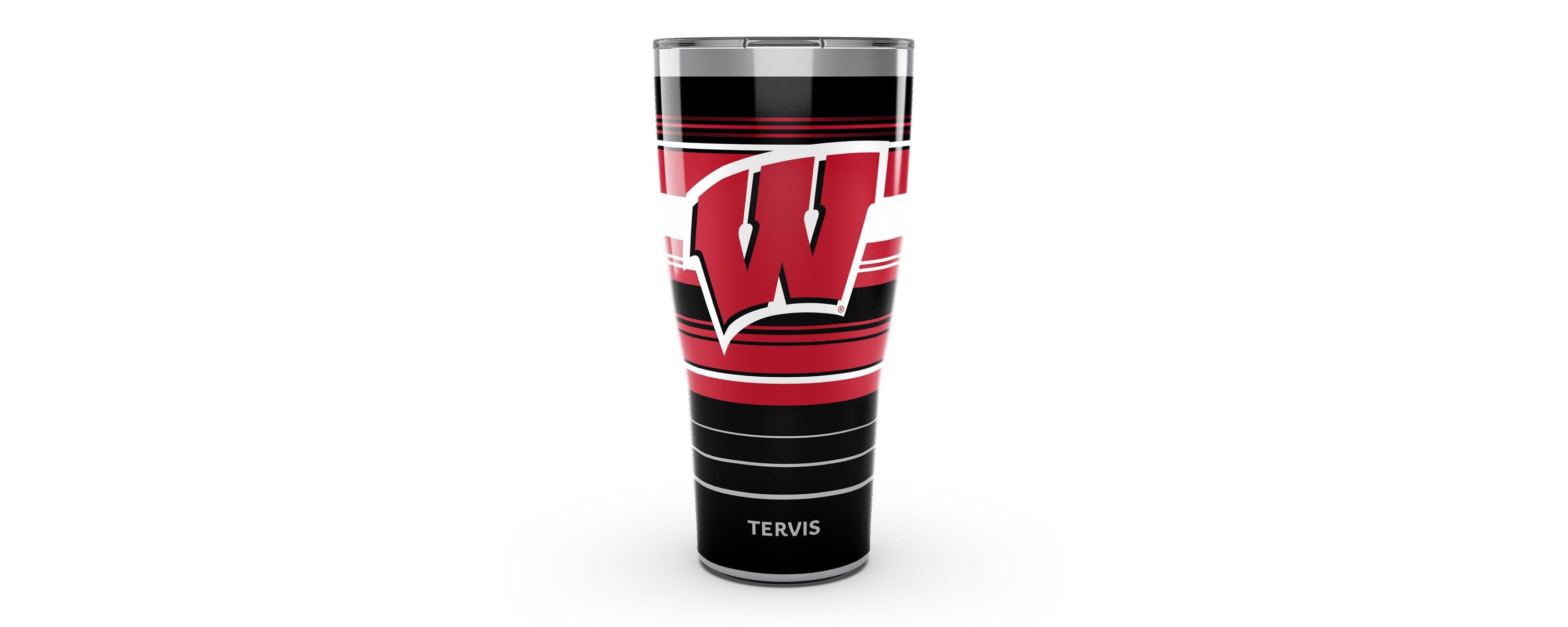 NCAA Wisconsin Badgers 30oz. Hype Stripes Stainless Tumbler