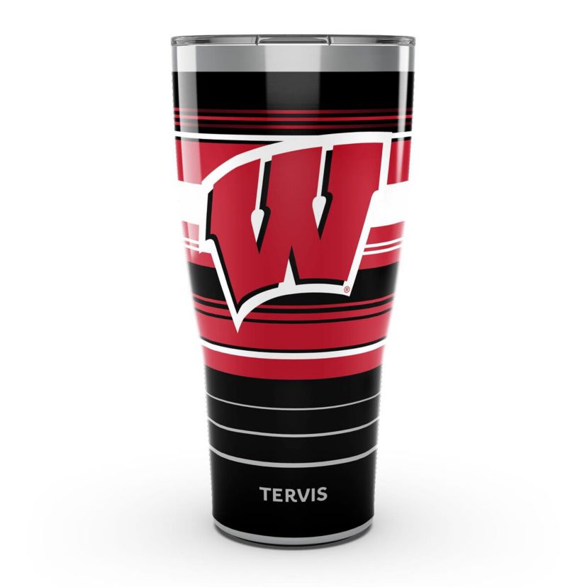 NCAA Wisconsin Badgers 30oz. Hype Stripes Stainless Tumbler