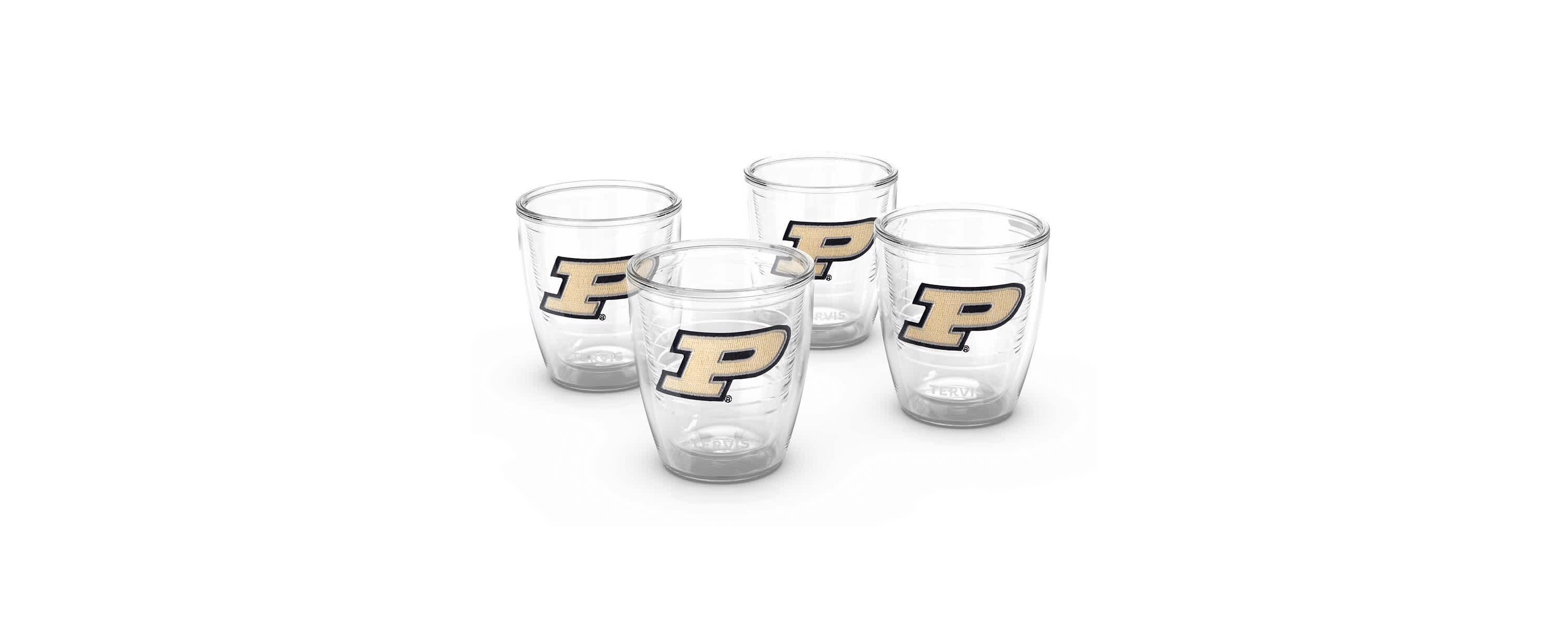 NCAA Purdue Boilermakers 4-Pack 12oz. Emblem Tumbler Set
