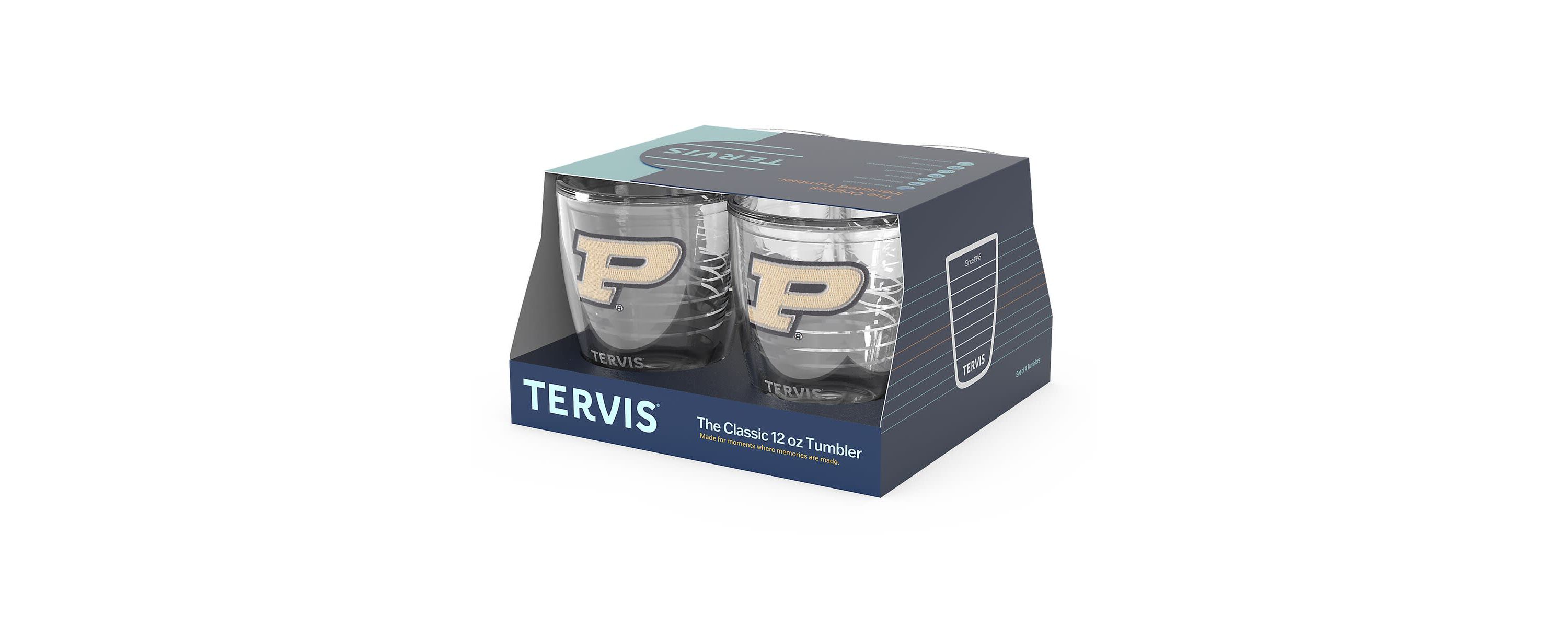 NCAA Purdue Boilermakers 4-Pack 12oz. Emblem Tumbler Set
