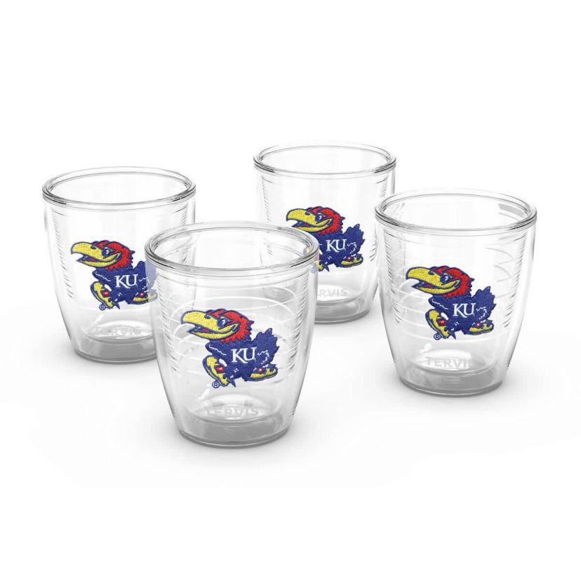 NCAA Kansas Jayhawks 4-Pack 12oz. Emblem Tumbler Set