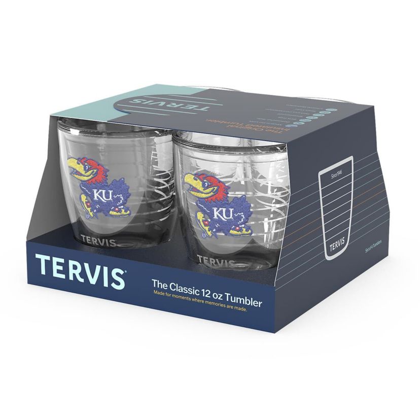 NCAA Kansas Jayhawks 4-Pack 12oz. Emblem Tumbler Set