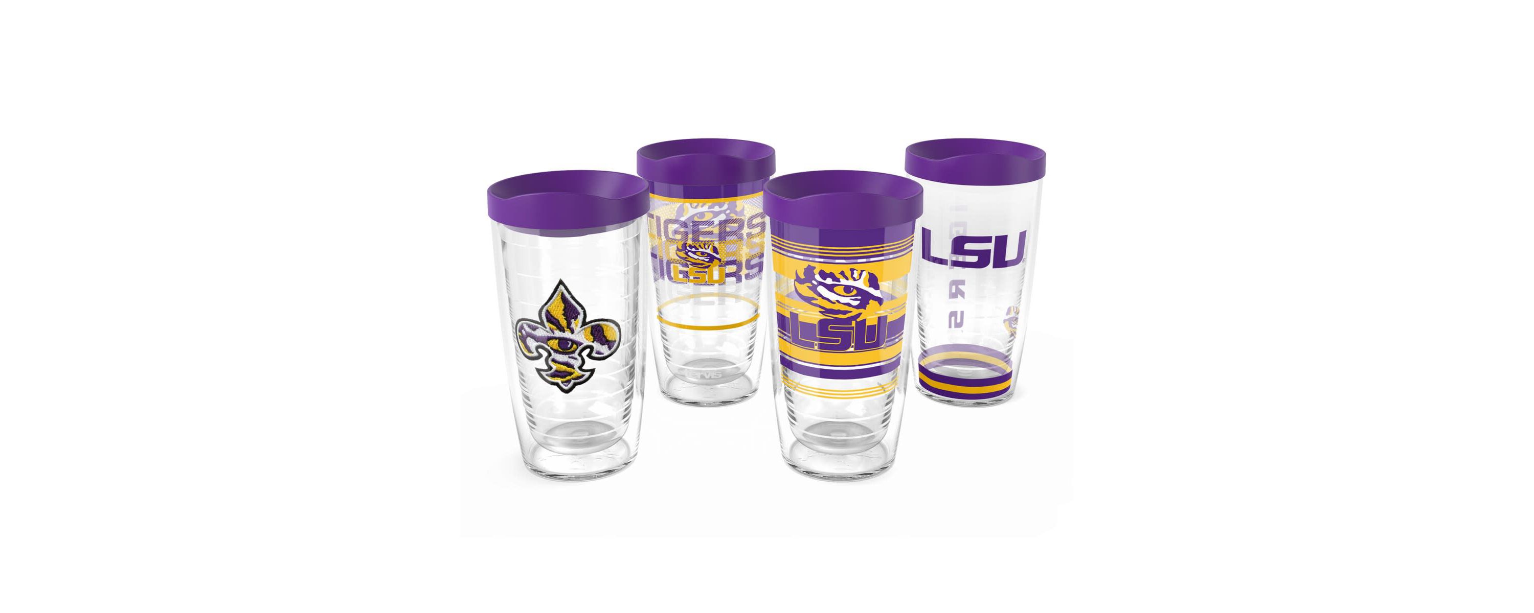 NCAA LSU Tigers Four-Pack 16oz. Classic Tumbler Set