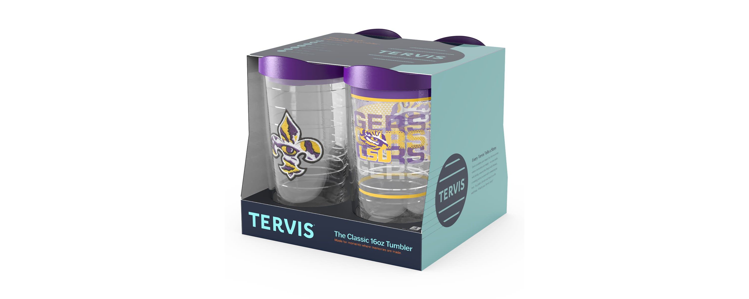NCAA LSU Tigers Four-Pack 16oz. Classic Tumbler Set