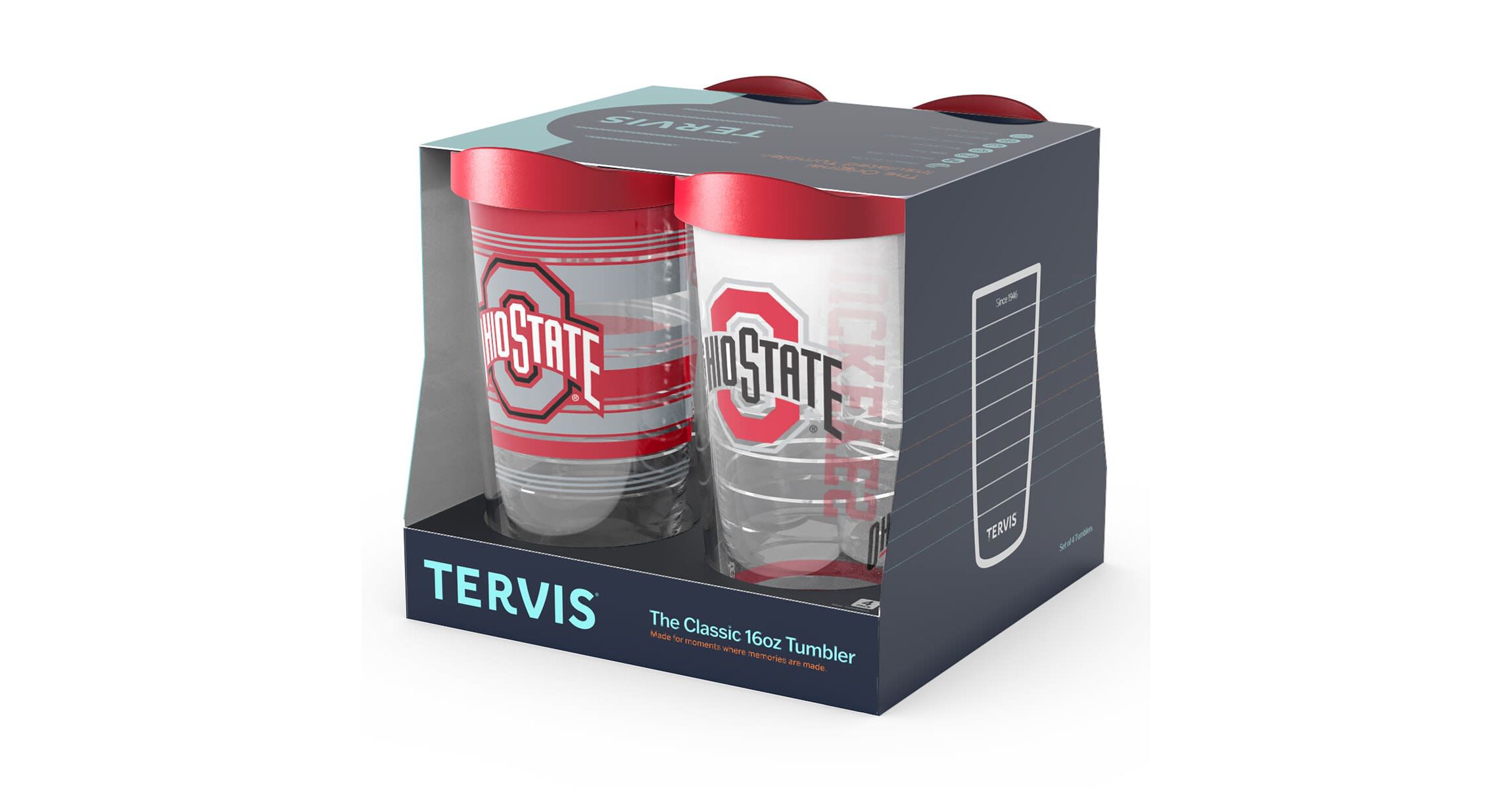 NCAA Ohio State Buckeyes Four-Pack 16oz. Classic Tumbler Set
