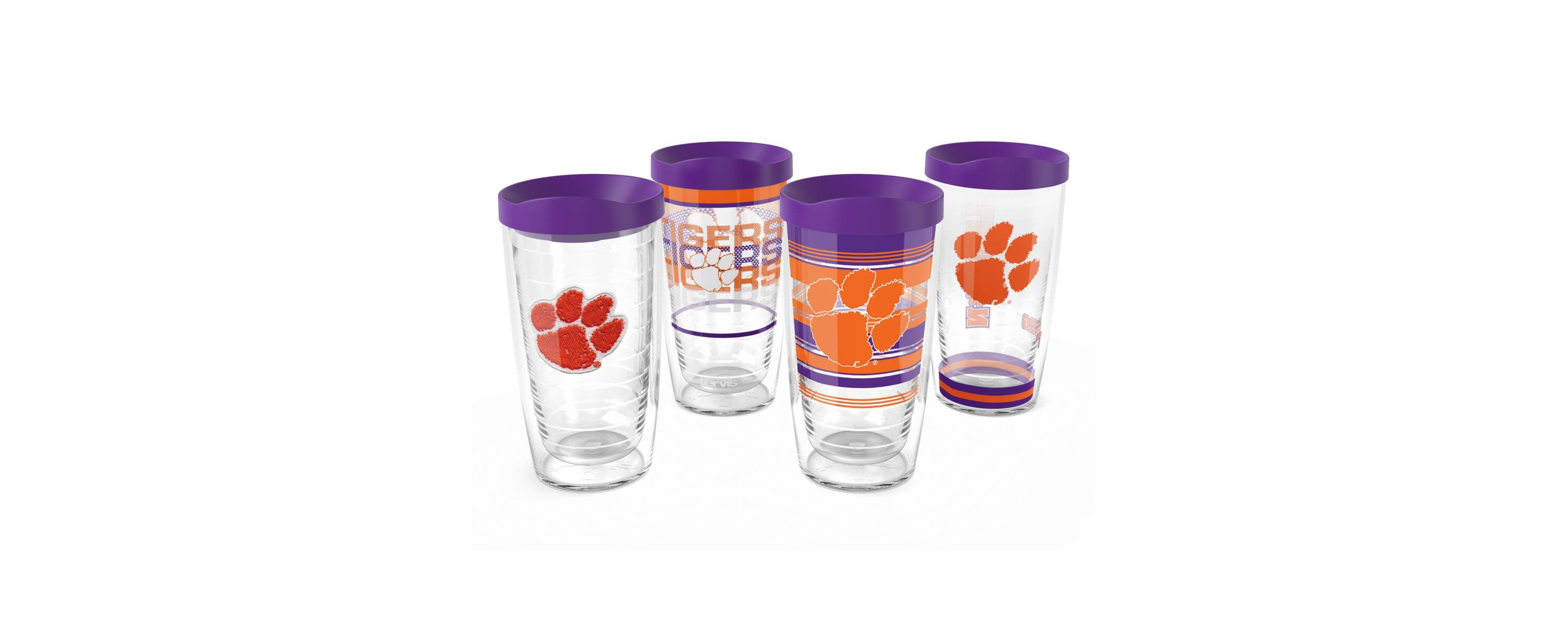 NCAA Clemson Tigers Four-Pack 16oz. Classic Tumbler Set