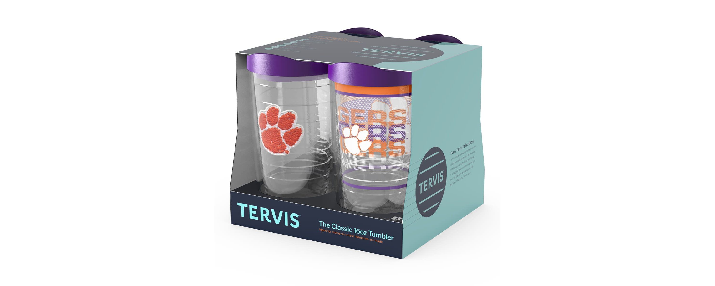 NCAA Clemson Tigers Four-Pack 16oz. Classic Tumbler Set