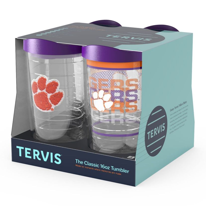 NCAA Clemson Tigers Four-Pack 16oz. Classic Tumbler Set