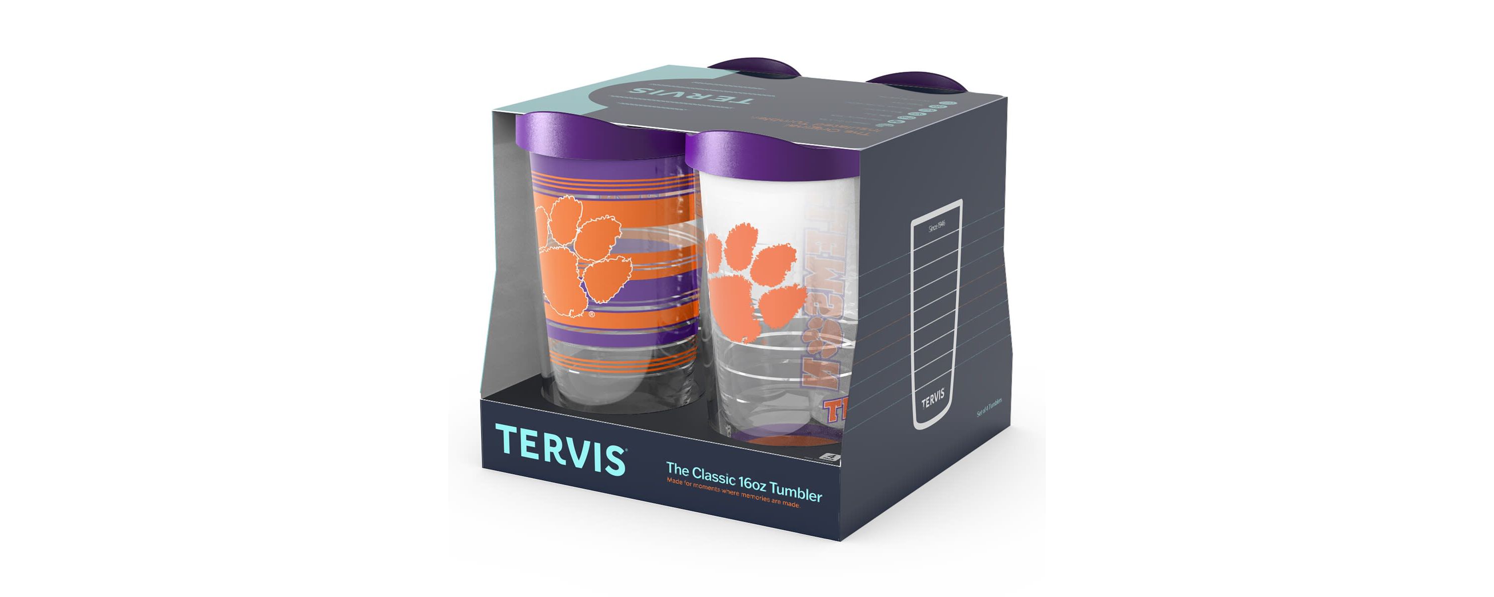 NCAA Clemson Tigers Four-Pack 16oz. Classic Tumbler Set