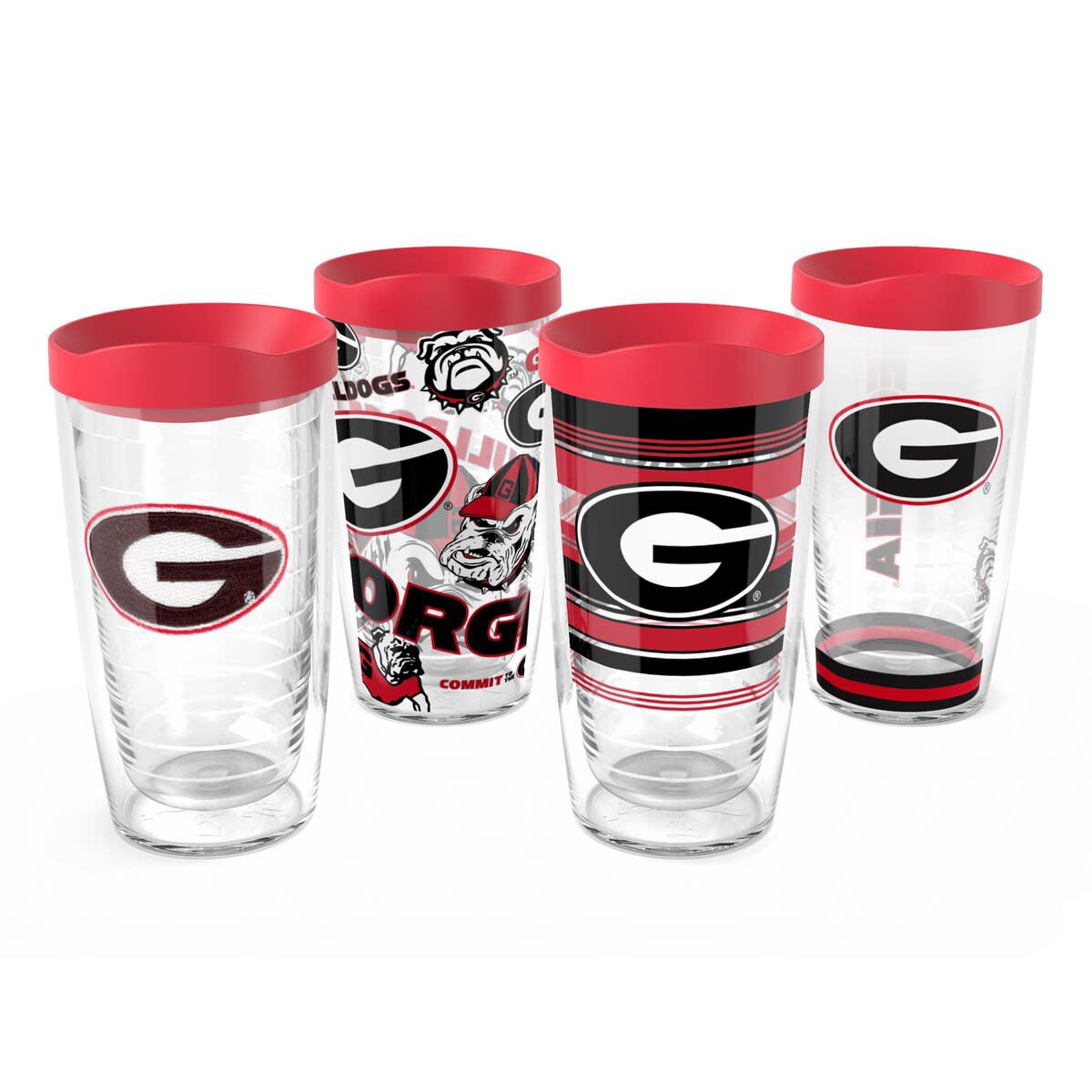 NCAA Georgia Bulldogs Four-Pack 16oz. Classic Tumbler Set