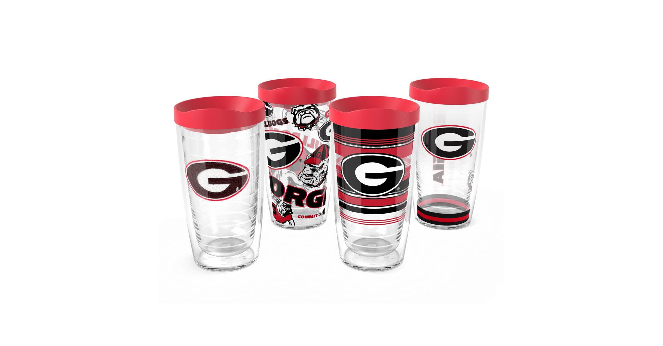 NCAA Georgia Bulldogs Four-Pack 16oz. Classic Tumbler Set