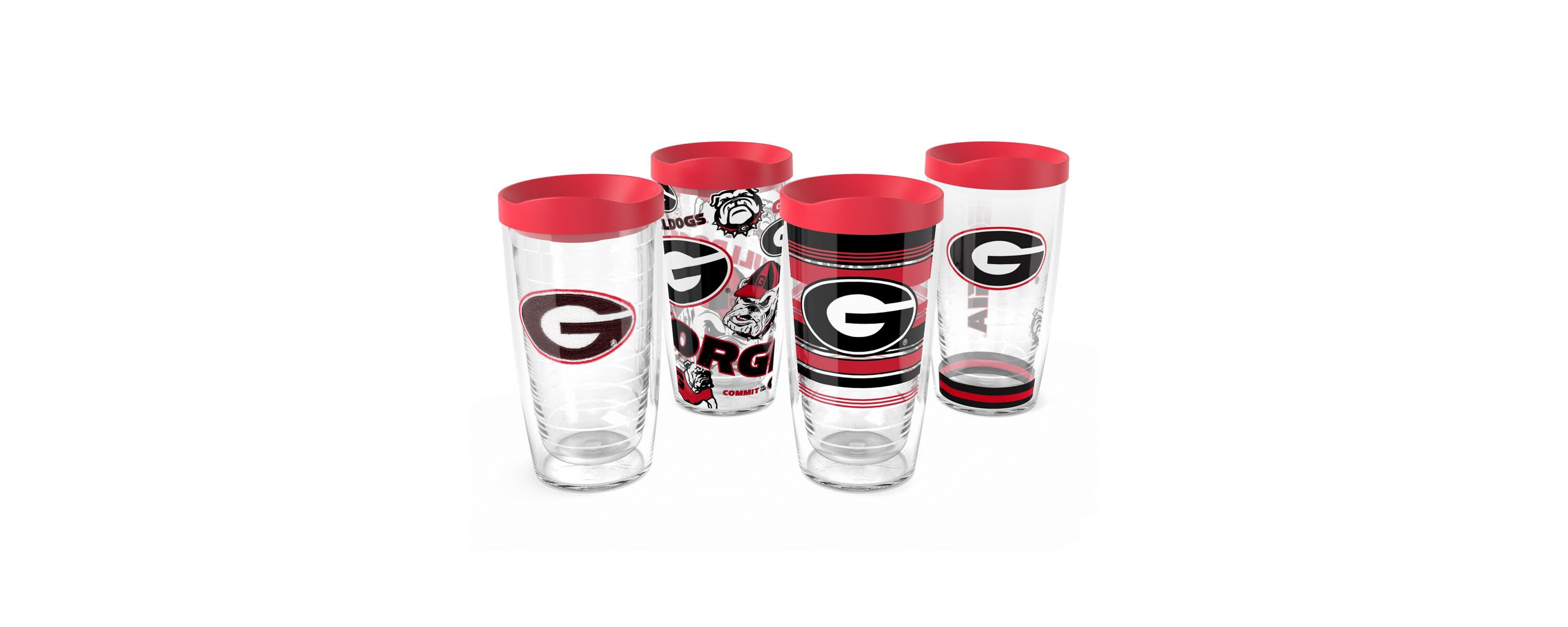 NCAA Georgia Bulldogs Four-Pack 16oz. Classic Tumbler Set