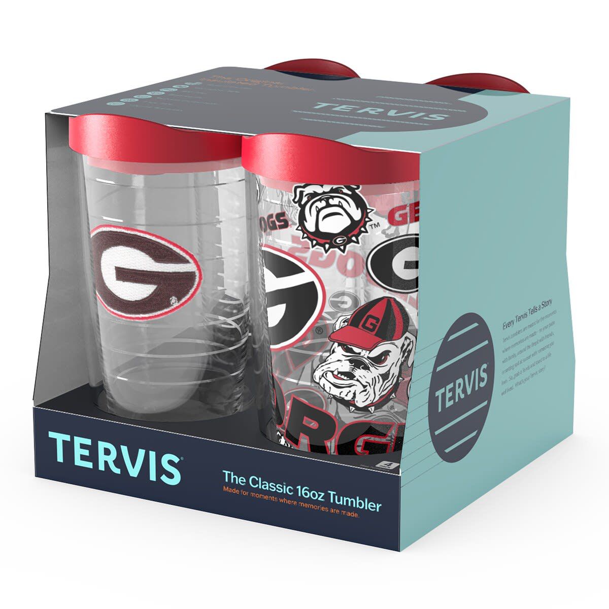 NCAA Georgia Bulldogs Four-Pack 16oz. Classic Tumbler Set