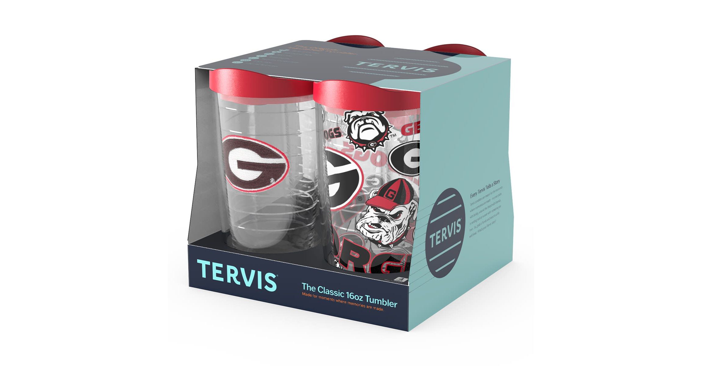 NCAA Georgia Bulldogs Four-Pack 16oz. Classic Tumbler Set