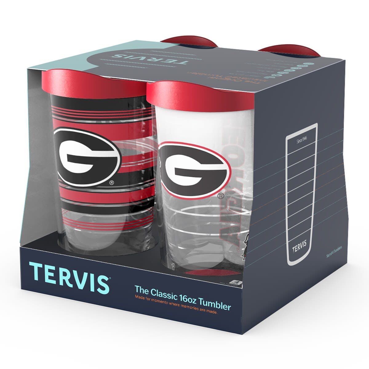 NCAA Georgia Bulldogs Four-Pack 16oz. Classic Tumbler Set