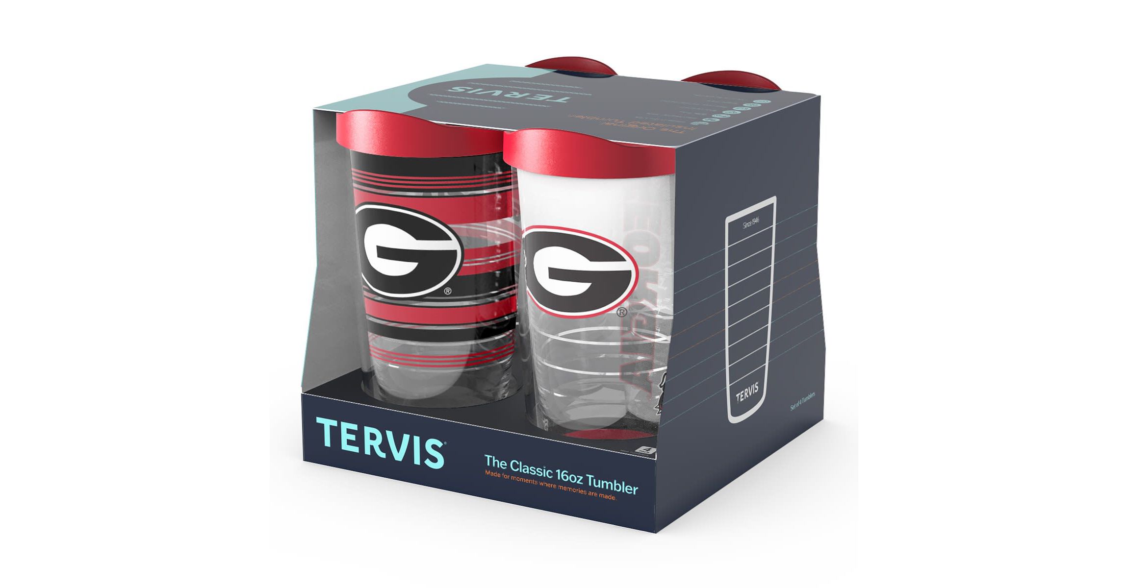 NCAA Georgia Bulldogs Four-Pack 16oz. Classic Tumbler Set