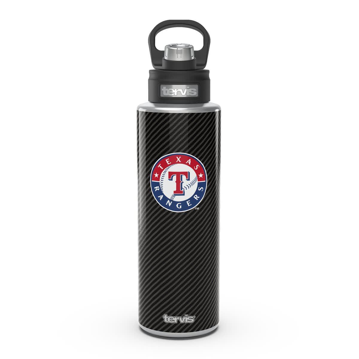 MLB Texas Rangers 40oz. Carbon Fiber Wide Mouth Water Bottle