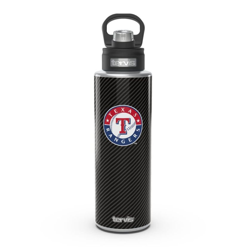 MLB Texas Rangers 40oz. Carbon Fiber Wide Mouth Water Bottle