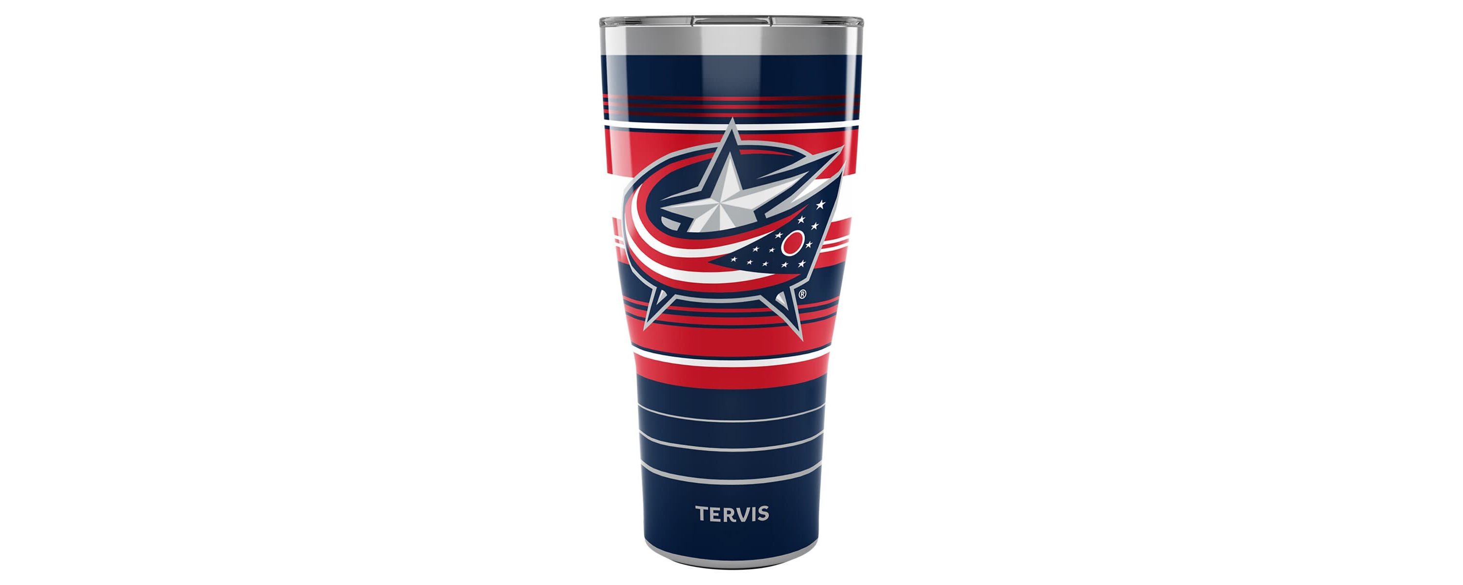 NHL Columbus Jackets 30oz. Hype Stripes Stainless Tumbler