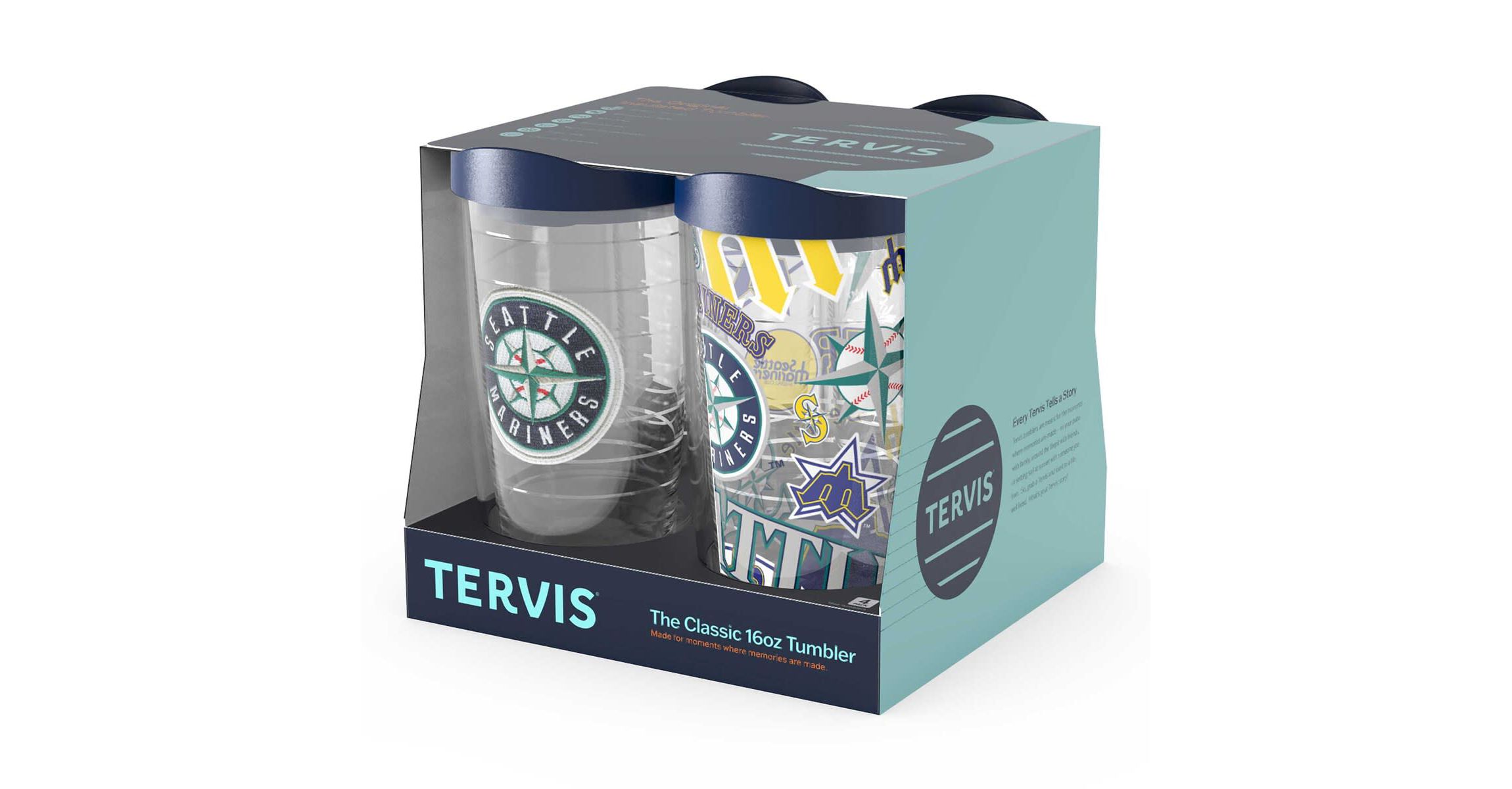 MLB Seattle Mariners Four-Pack 16oz. Classic Tumbler Set