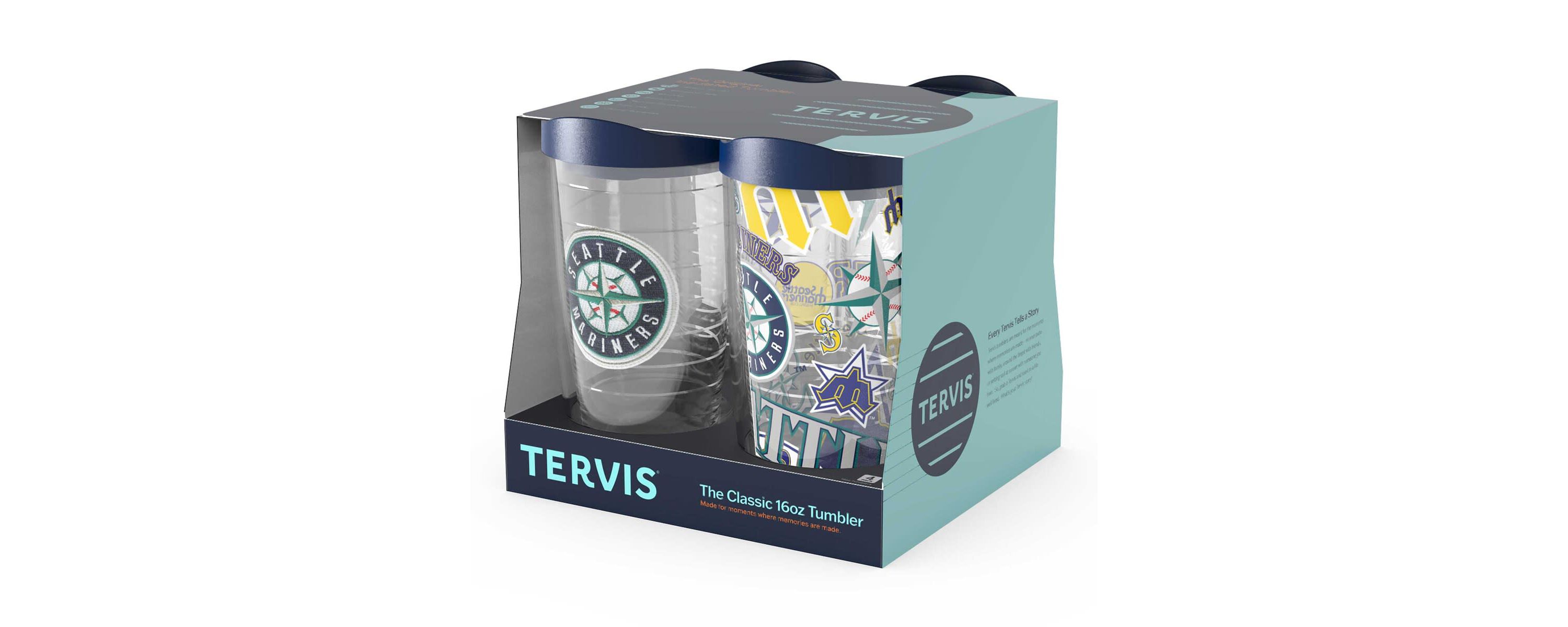 MLB Seattle Mariners Four-Pack 16oz. Classic Tumbler Set