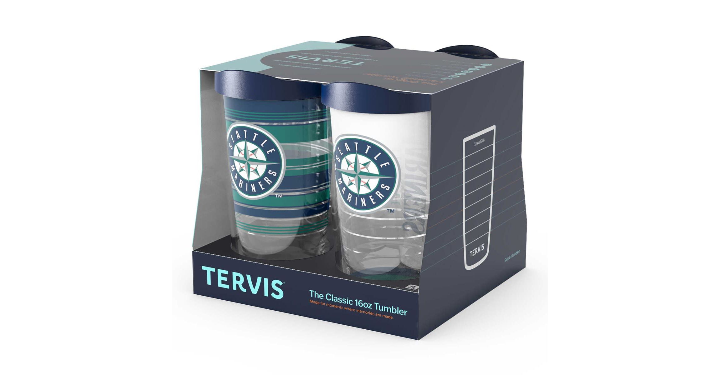 MLB Seattle Mariners Four-Pack 16oz. Classic Tumbler Set