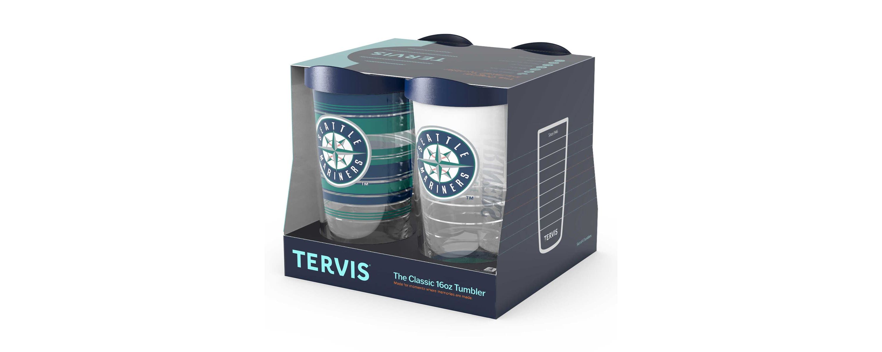 MLB Seattle Mariners Four-Pack 16oz. Classic Tumbler Set