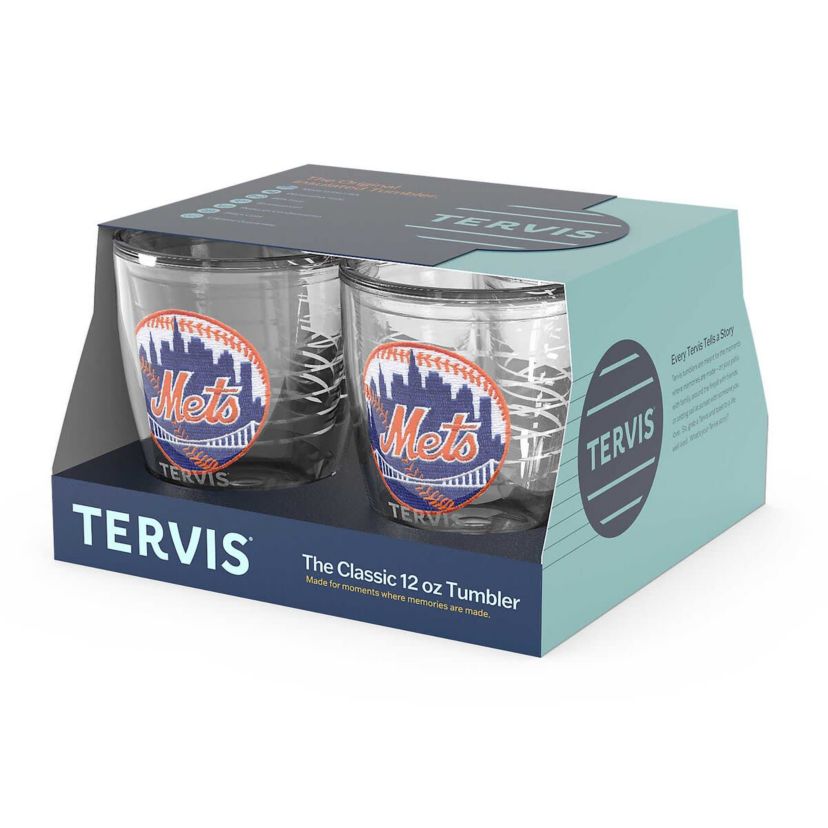 MLB New York Mets Four-Pack 12oz. Emblem Tumbler Set