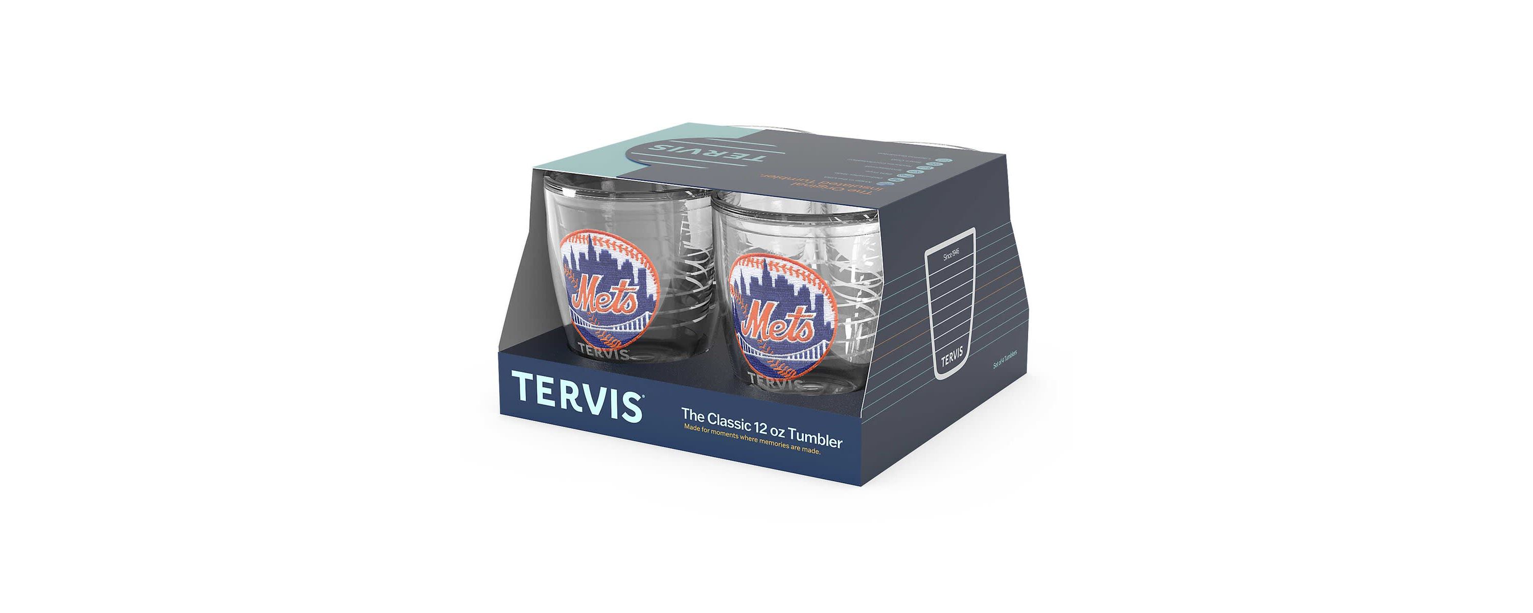 MLB New York Mets Four-Pack 12oz. Emblem Tumbler Set