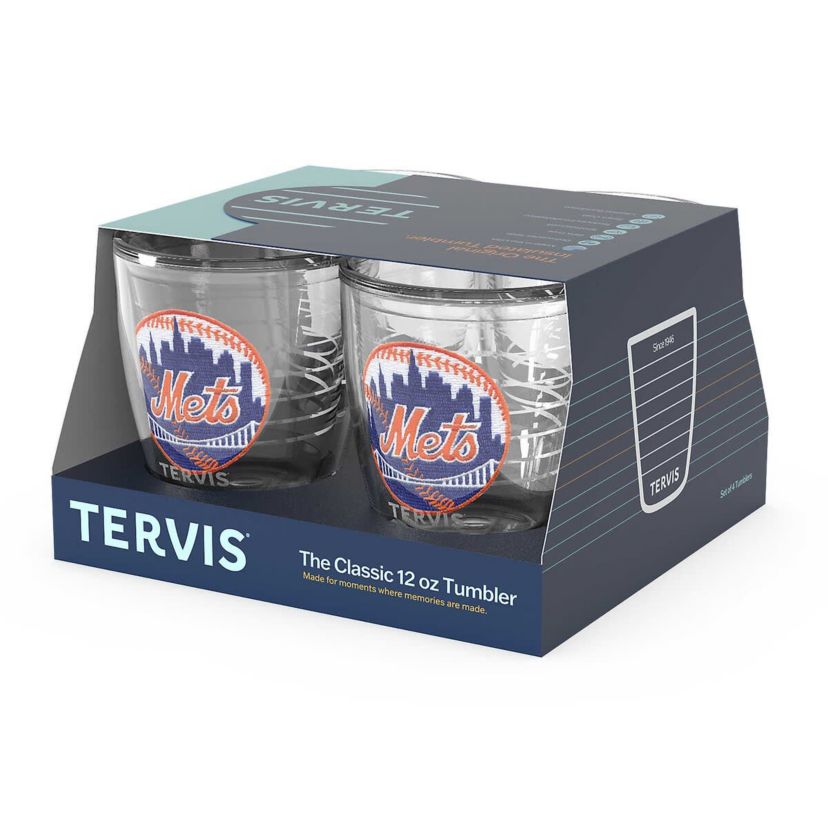 MLB New York Mets Four-Pack 12oz. Emblem Tumbler Set