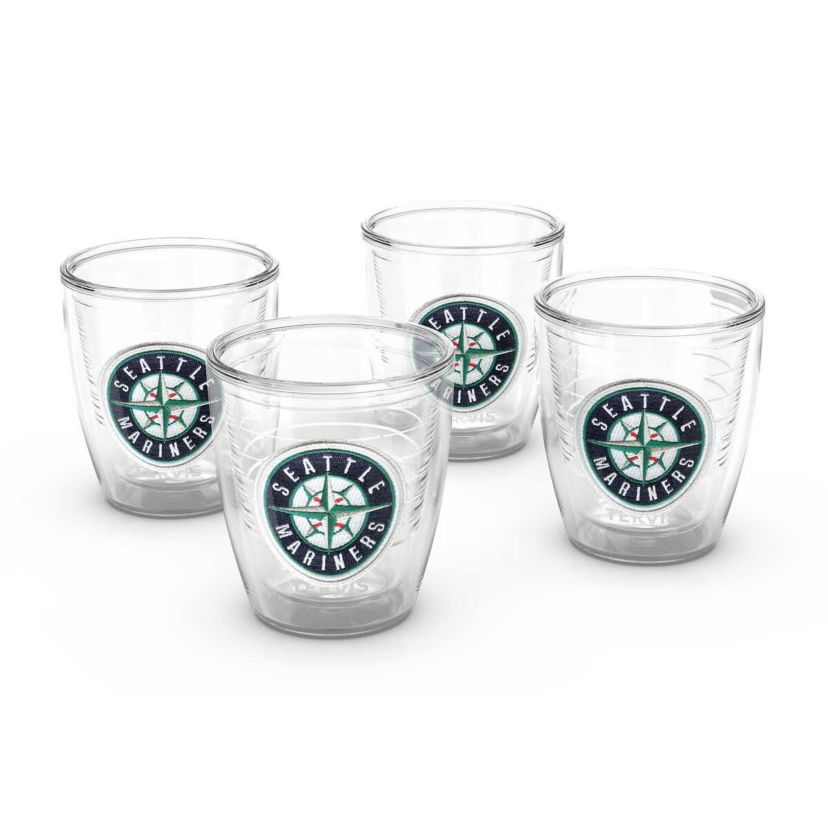 MLB Seattle Mariners Four-Pack 12oz. Emblem Tumbler Set