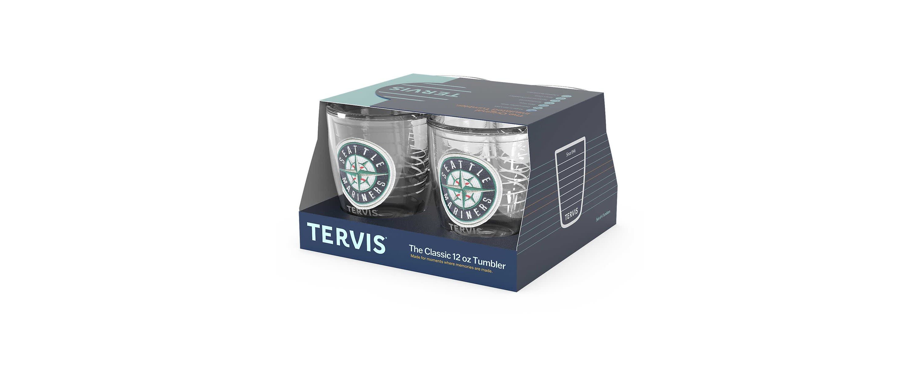 MLB Seattle Mariners Four-Pack 12oz. Emblem Tumbler Set